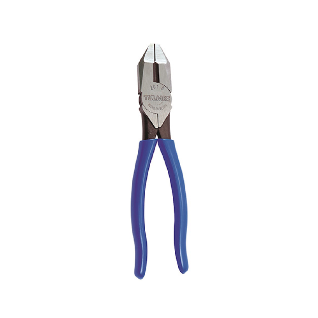 PINZA DE ELECTRICISTA TULMEX ALTA PALANCA 8 MANGO AZUL BLISTER