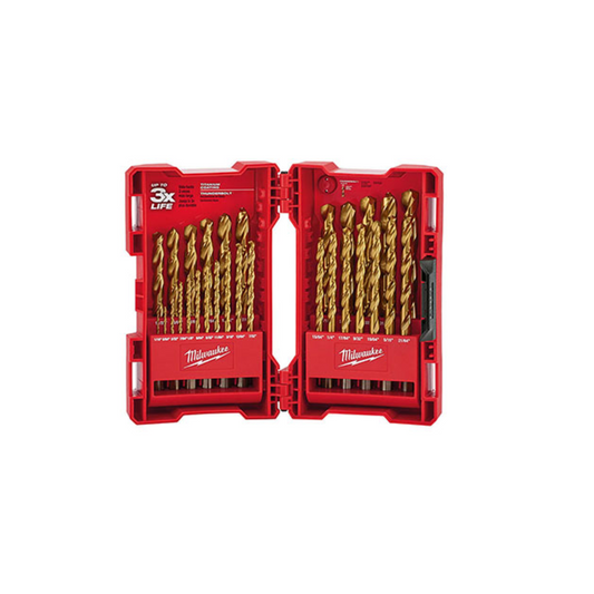 JUEGO DE BROCAS THUNDERBOLT MILWAUKEE 48-89-0012 DE TITANIO CON 29 PIEZAS