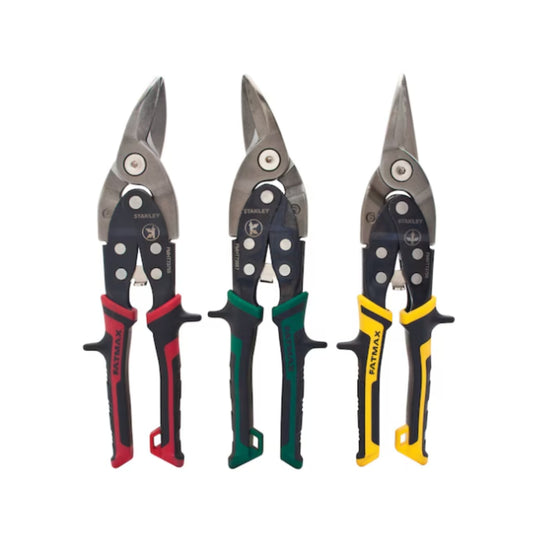 Kit de 3 Tijeras de Aviación Stanley FatMax FMHT73558 | Corte Recto, Izquierdo y Derecho para Lámina