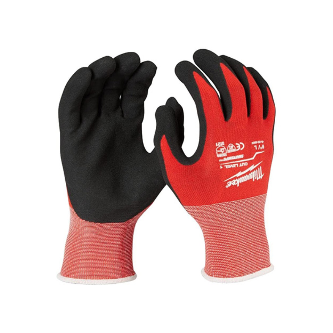 GUANTES MILWAUKEE 48-22-8902 ANTICORTE NIVEL 1, BAÑADOS EN NITRILO TALLA L