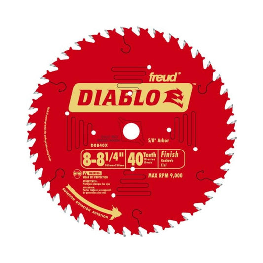 Disco de Sierra Diablo D0840X Freud | 8 1/4" x 40 DPP x 5/8" para Madera con Pastillas de Carburo