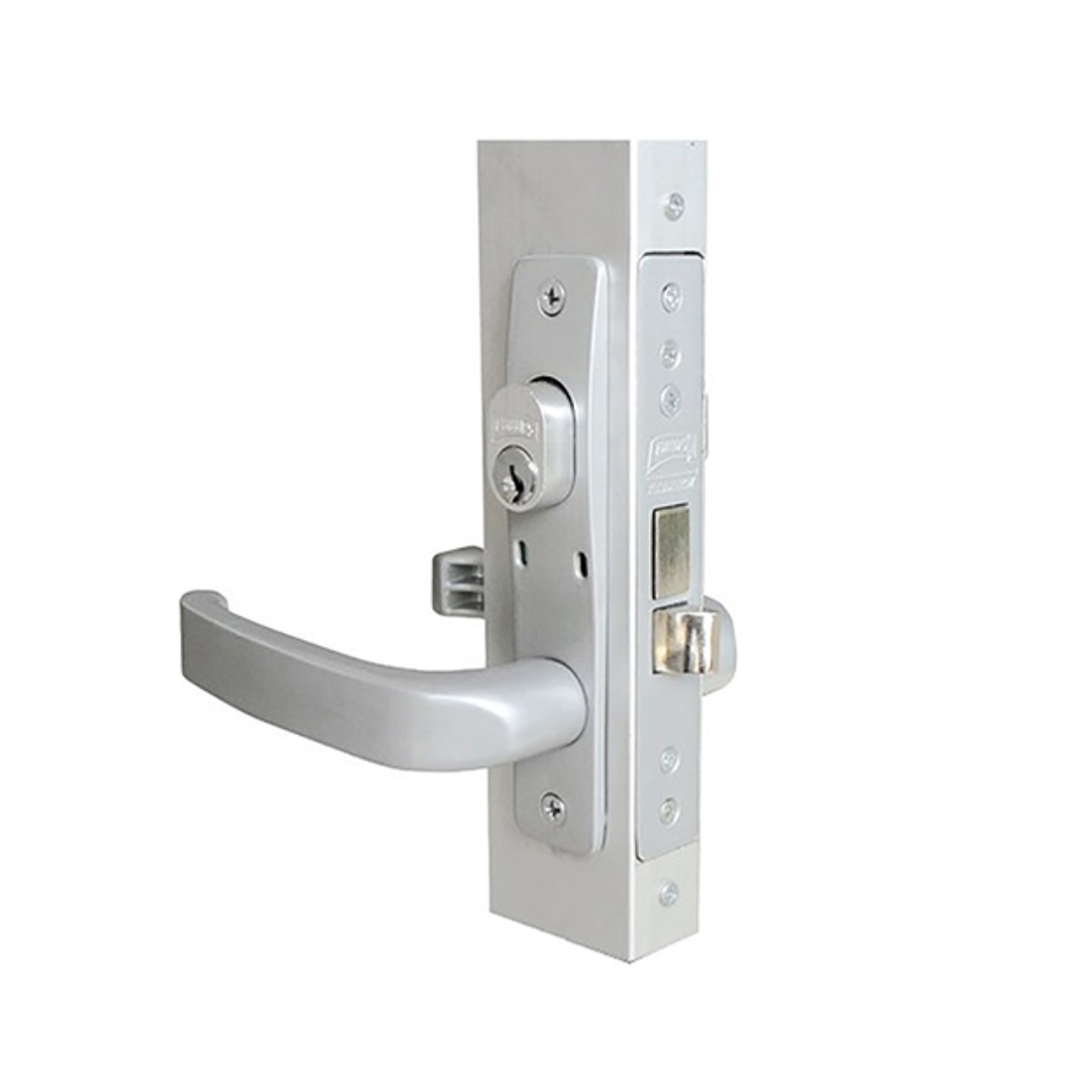 CERRADURA PARA PUERTA ALUMINIO PHILLIPS 555  ASSA-ABLOY DOBLE MANIJA COLOR CAFE