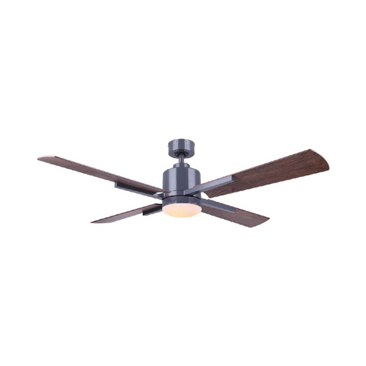 VENTILADOR DE TECHO AXO LIGHT VERNIER DE 52" 18W CON LUZ LED Y CONTROL REM. 6 VEL. COLOR CROMO WENGUE