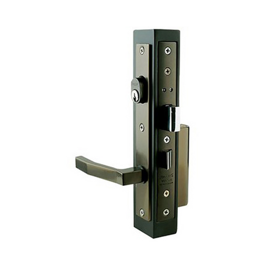 CERRADURA PARA PUERTA DE ABATIR ALUMINIO PHILLIPS JM 575 ASSA-ABLOY JALADERA MANIJA CAFÉ