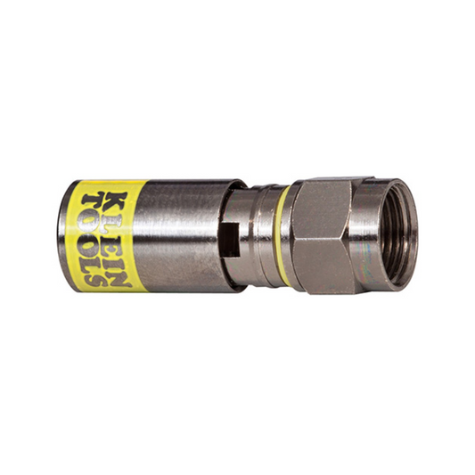 CONECTOR COAXIAL DE COMPRESION KLEIN F-RG6-RG6Q PAQUETE CON 50 PIEZAS.