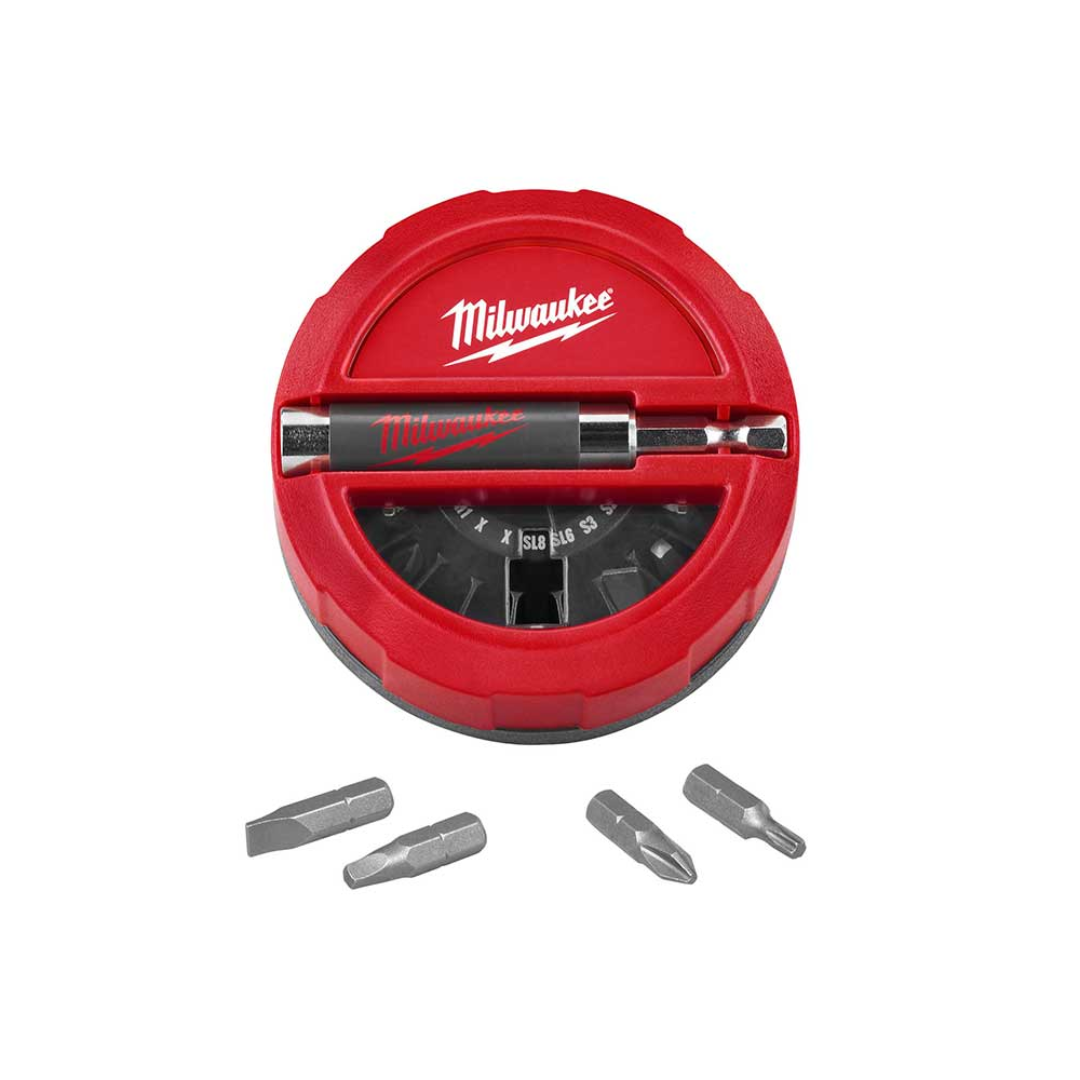 JUEGO DE ADAPTADOR PARA PUNTAS MILWAUKEE 48-32-1700 CON ESTUCHE DE PUNTAS PHILLIPS, TORX, CUADRADAS DE 2O PIEZAS