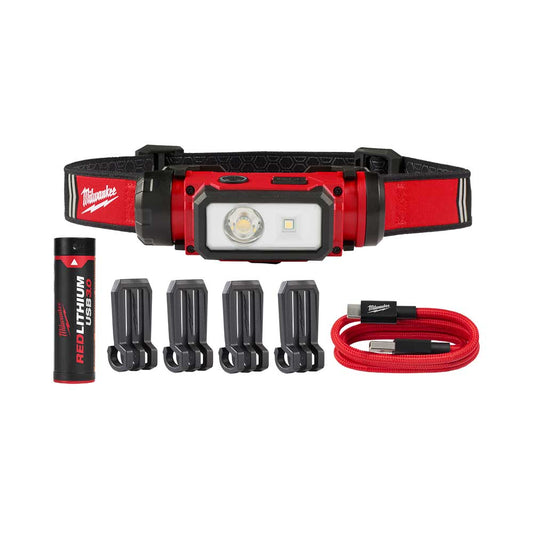 LINTERNA FRONTAL RECARGABLE USB MILWAUKEE PARA CASCOS MIL-2163-21