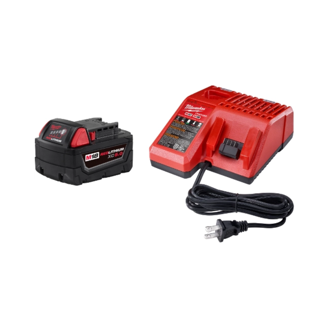 MINIESMERILADORA INALAMBRICA MILWAUKEE C/FRENO M18 FUEL C/1 BATERIA 5 AMPS+CARGADOR+10 DISCOS DE CORTE 4 1/2