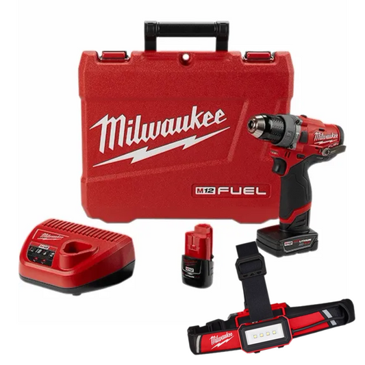 ROTOMARTILLO INALAMBRICO DE 1/2" FUEL M12™ MILWAUKEE P121-2504 MAS LINTERNA FRONTAL RECARGABLE