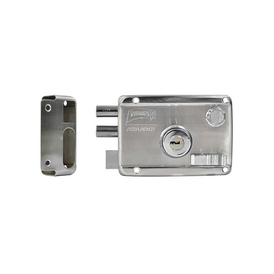 CERRADURA DE SOBREPONER PHILLIPS HS-4100 IF ASSA-ABLOY EXTRA SEGURIDAD IZQUIERDA CON 2 BARRAS