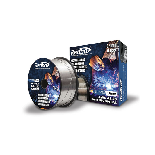 ROLLO DE MICROALAMBRE SÓLIDO 0.35 DE 0.9 MM P/USO C/GAS 1 LB 0.5 KG ESPECIAL P/SOLDAR ALUMINIO REDBO ER4043-0.9MM