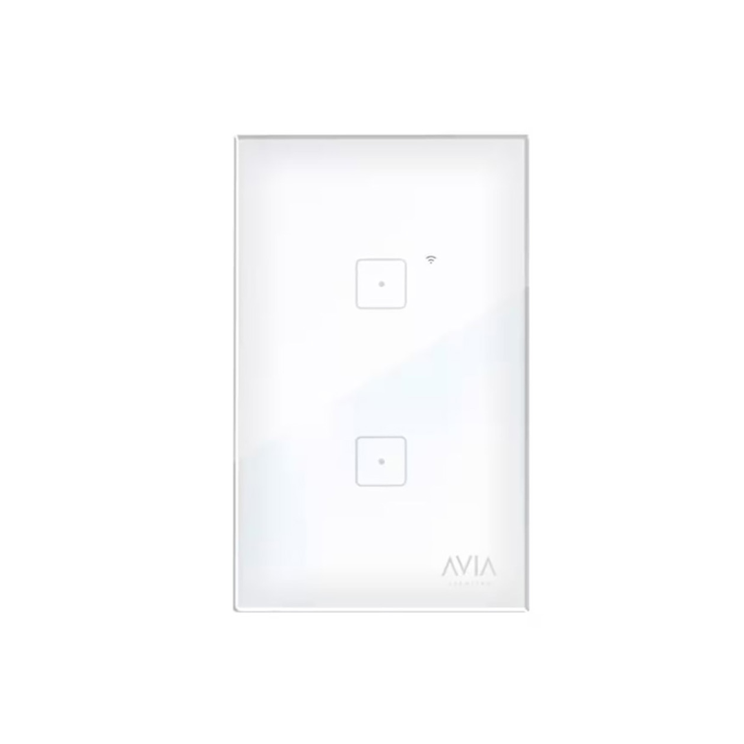 APAGADOR SMART WIFI DOBLE TOUCH PLACA DE CRISTAL BLANCO