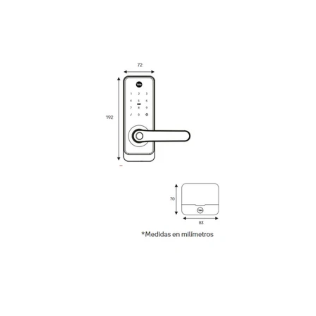 CERRADURA DIGITAL YALE YMC300 COLOR NEGRO PARA INTERIORES Y EXTERIORES CON HUB INTEGRADO